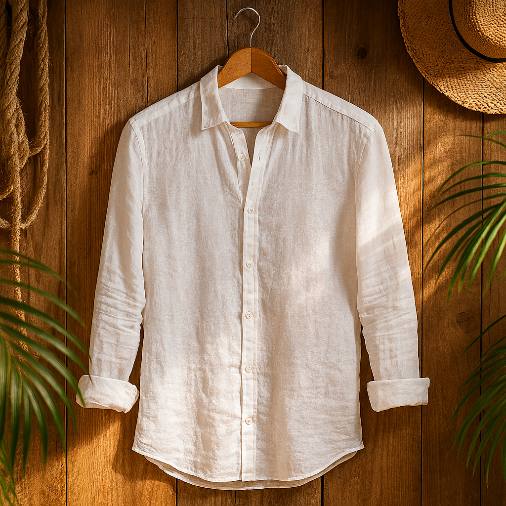 Maria Sintra™- Camisa Capri em Mistura de Linho