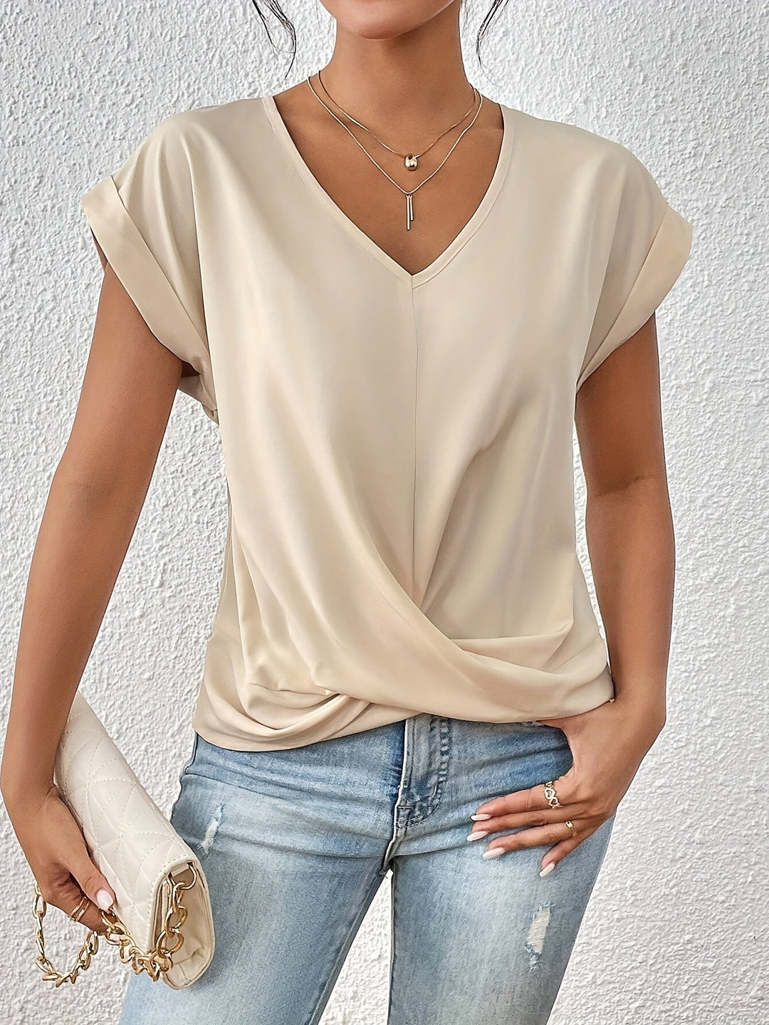 Maria Sintra™ - Camisola casual com decote em coração